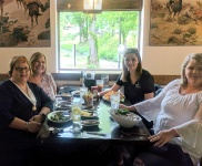 May meeting at Alamo Steakhouse – Tammy, Vicky, Marcy & Deva