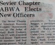 Sevier Chapter Elects New Officers